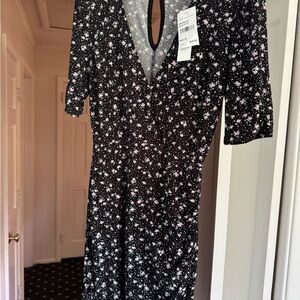 All in Favor Black Floral Long Sleeve Dress